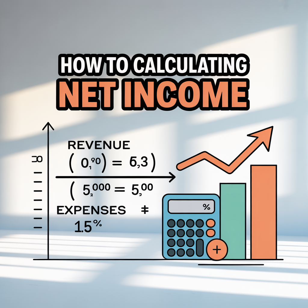 Simple bar chart infographic showing revenue, expenses, and net income with Rocket Bookkeeper branding.