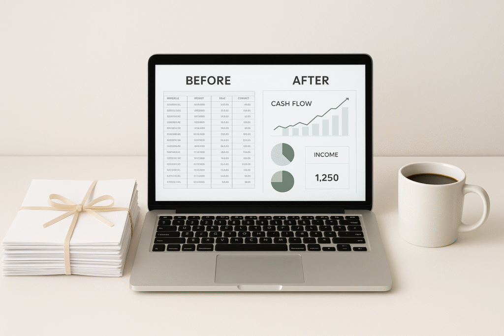 Bookkeeping cleanup for businesses behind on their records.